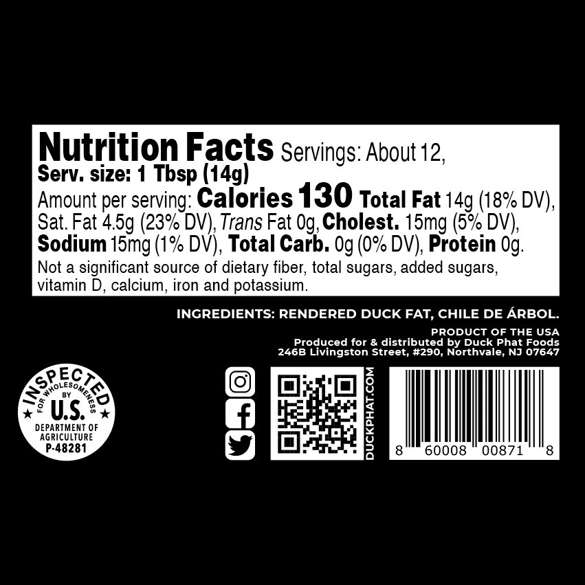 Chili Duck Phat Nutrition Facts